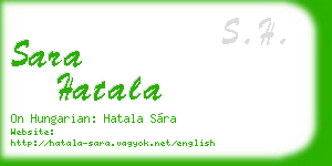 sara hatala business card